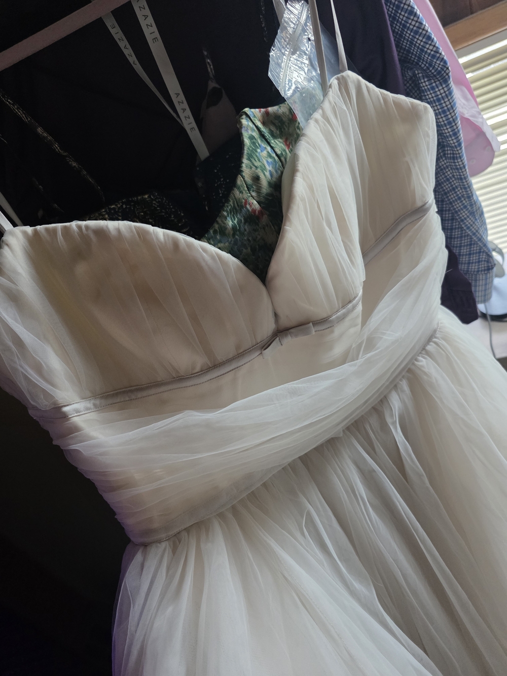 House of CB Ivory Strapless Tulle Gown